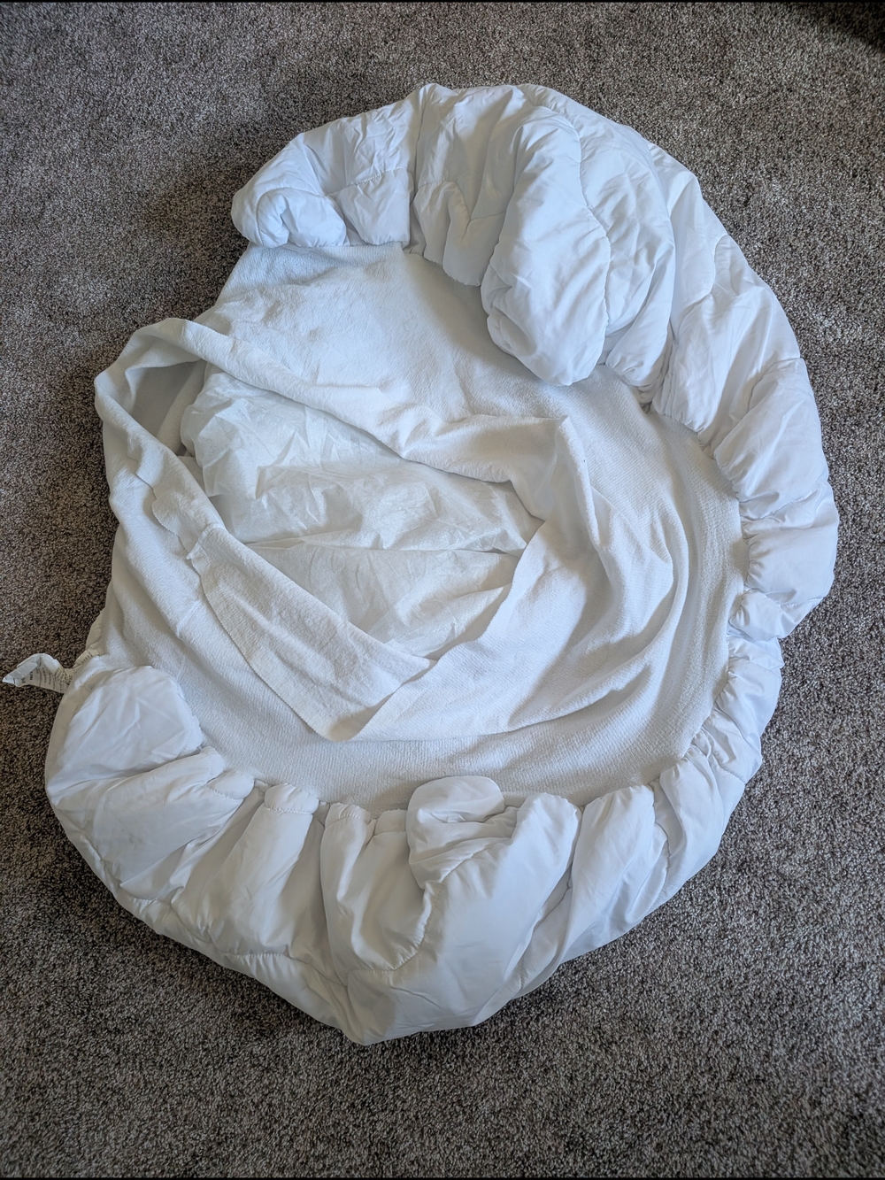 Haynes Twin White Fitted Crib/Small Mattress Sheet with Elastic Topper Cover